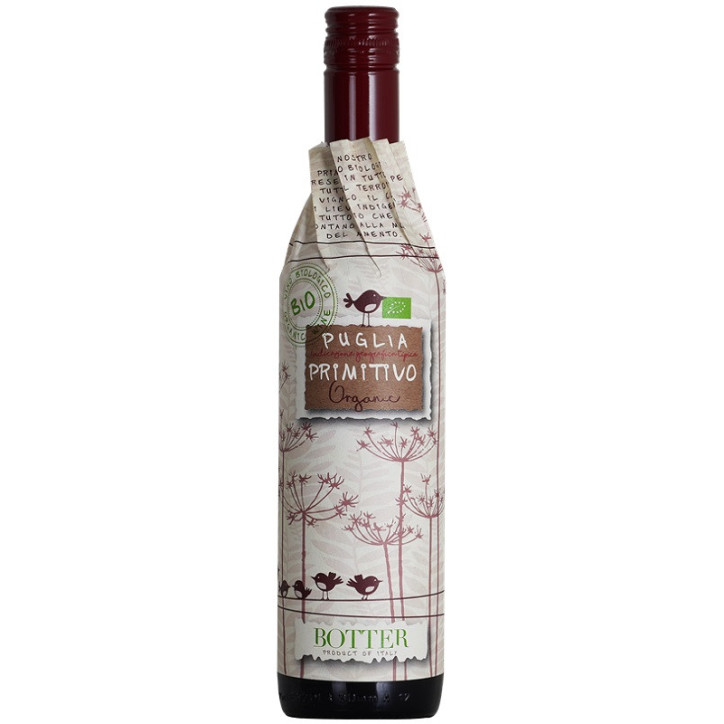 Botter Uccellini Wrap Primitivo Organic Puglia IGT Botter Uccellini Wrap Primitivo Organic Puglia IGT